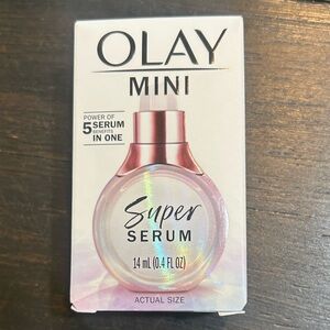 OLAY Serum Benefits Box with Purple Text